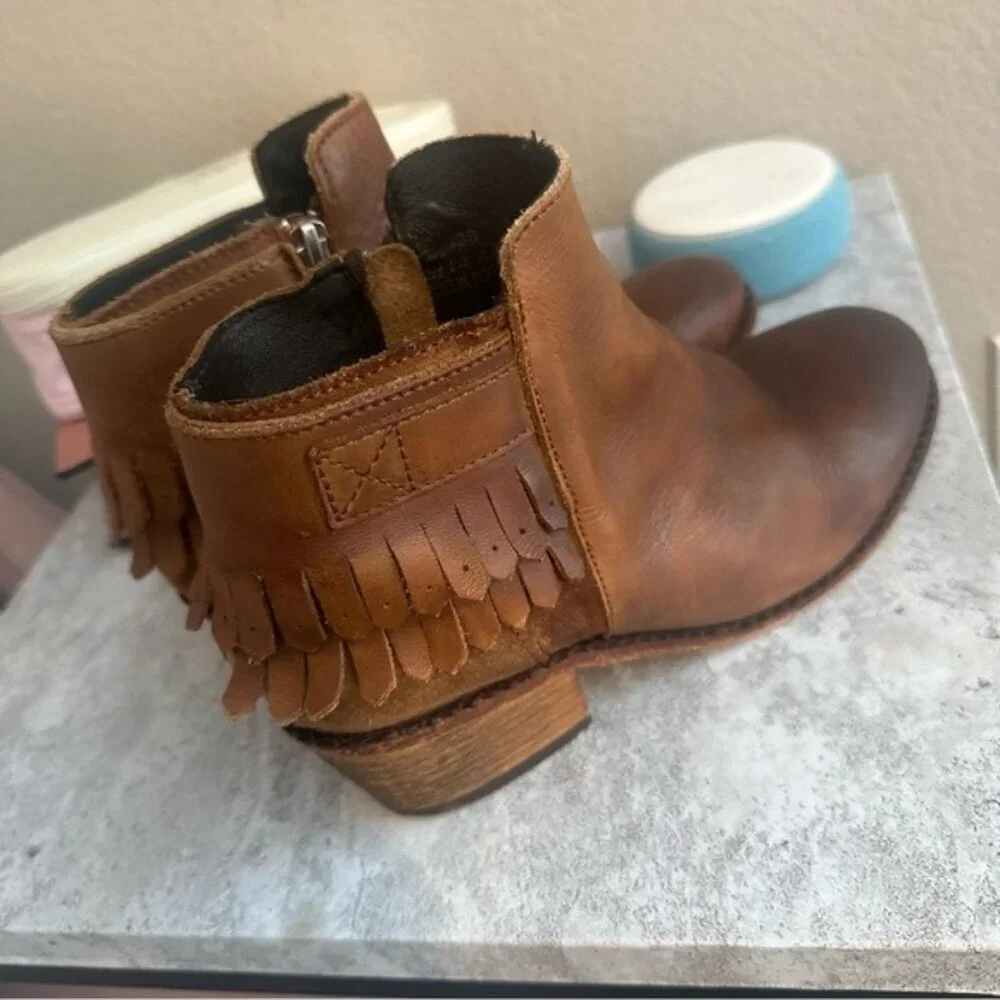 Hudson H by Core Booties Brown Western Fringes Women’s Size 8